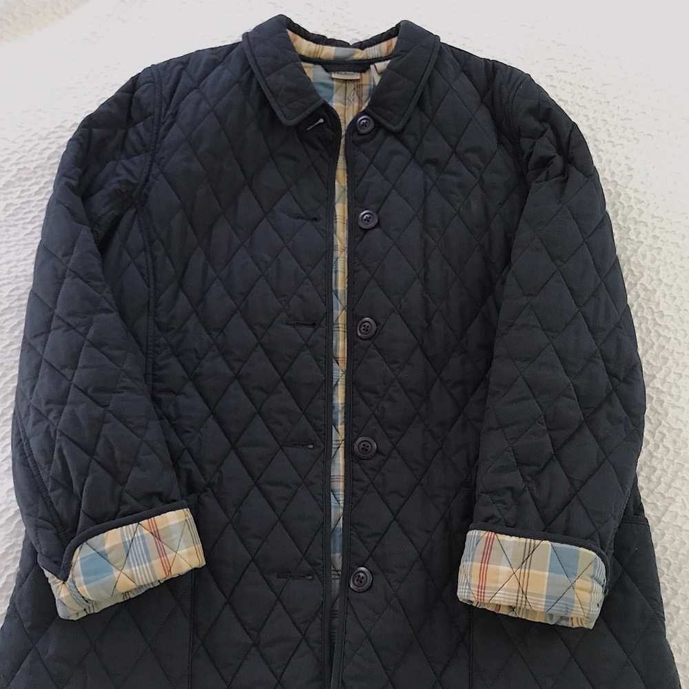 L.L Bean / Navy Blue Quilted Riding Jacket
